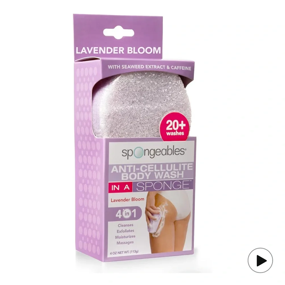 12x PACK -Anti-Cellulite BodyWash in a Sponge - Lavender 20+ washes each